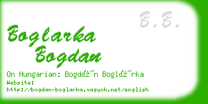 boglarka bogdan business card